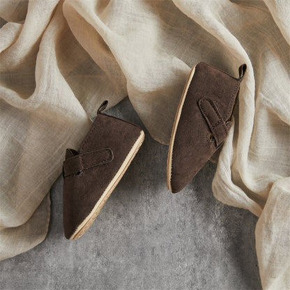 0-18M Newborn Baby First Walking Shoes Soft Cow Suede Sole Rubber Non-slip Walking Shoes Newborn Boys Girls Casual Flats