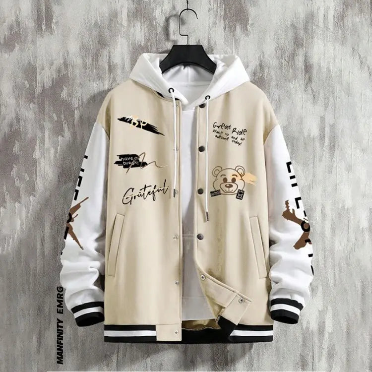 2025 New Jacket Coat Letter Printed  Wear Men Baseball Jacket Casual Long Sleeve Stand Jackets Men's Coats Sweatshirts Outerwear