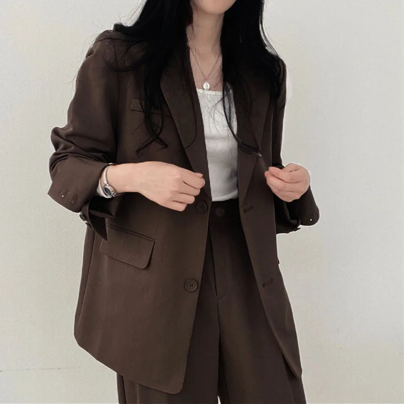 Fall Fashion Long Sleeve Blazer Mujer Pant Sets Blazers Women 2025 Casual Women's 2 Piece Outfit Set Suits Outwear