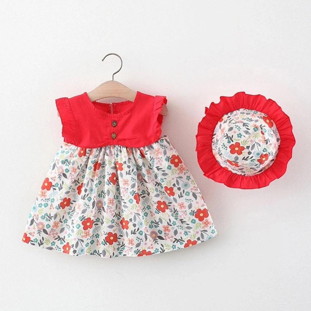 2025 Girls Cute Summer Sleeveless Dress Girl 2Pieces Sets Short Pants + Dress Set Stripe Patten for Baby 6-24M