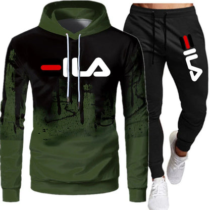 Men's Winter Tracksuit Hoody Hoodies+ Pant High Neck 2-Pcs Set Brand Casual Coldproof Male Sports Cloth Ski Sweat Suit Streetwear