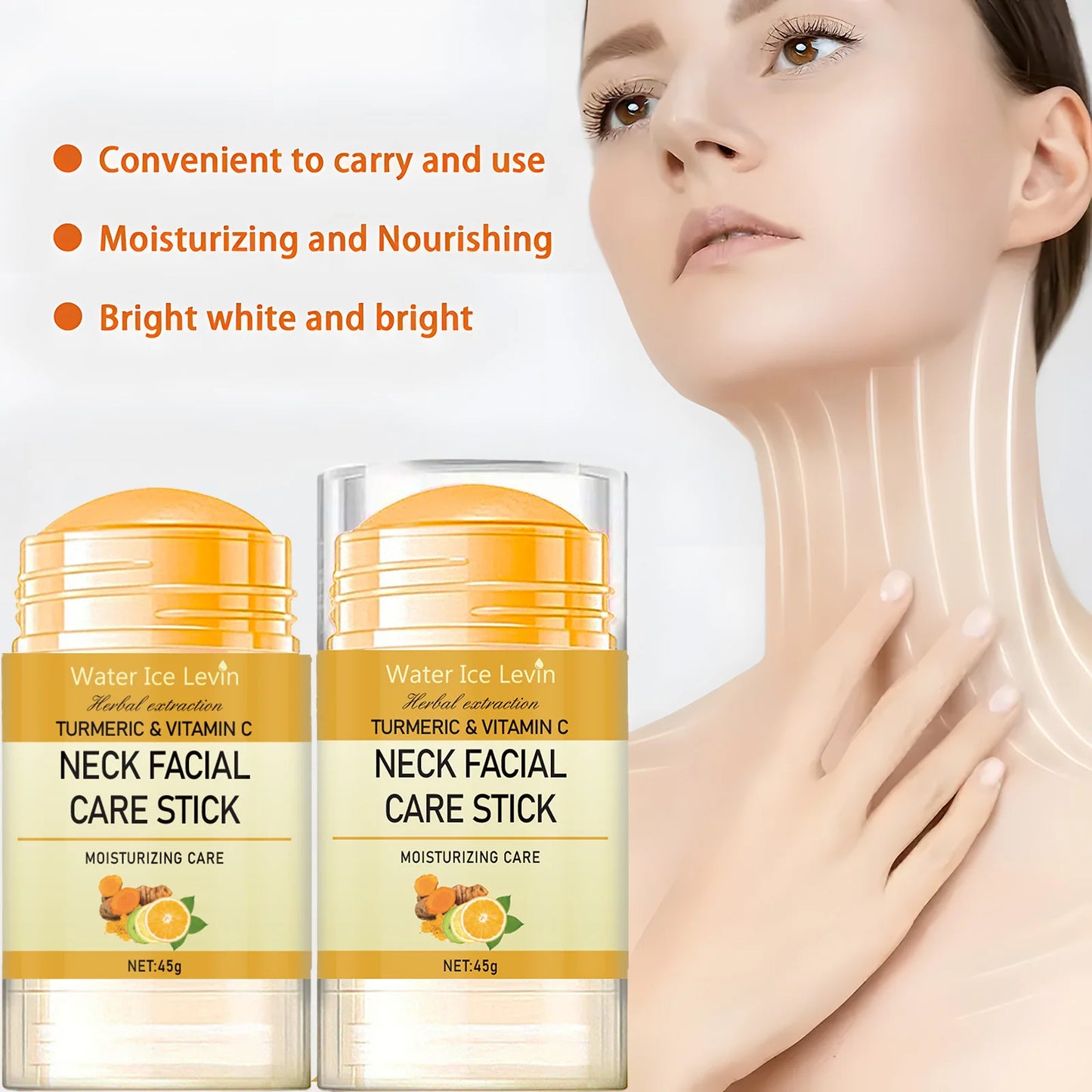 Turmeric & Vitamin C Neck Facia  Care Wrinkle Lines Lifting Whitening Tighten Double Chin Anti-age Rejuvenation Skin Care Product