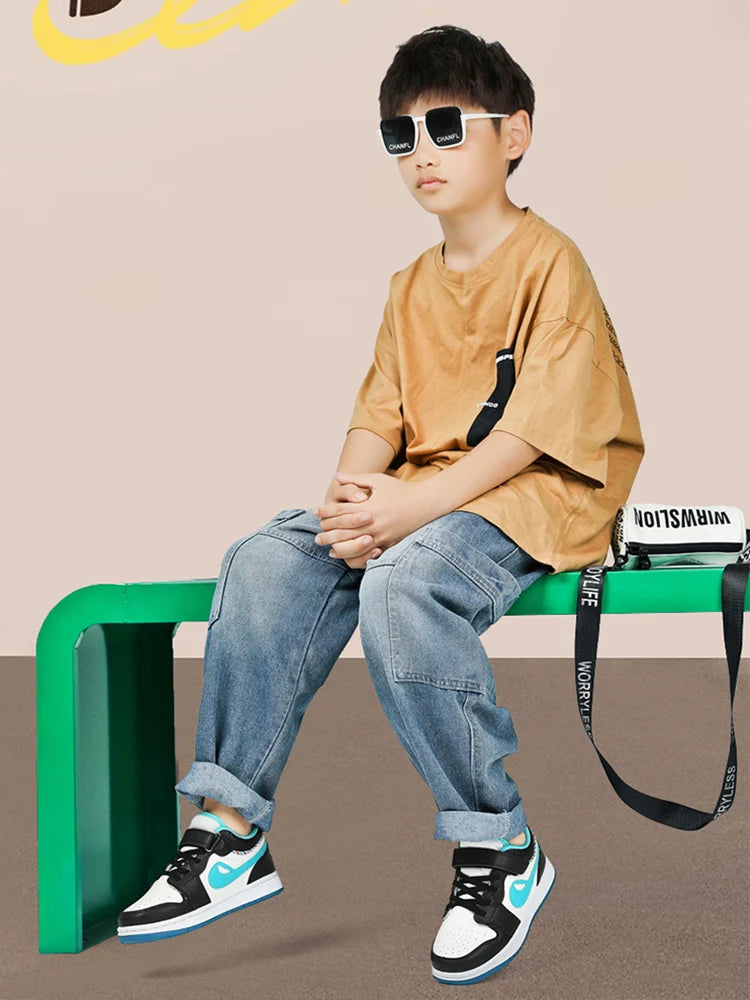 Children Sneakers Boys Shoes Girls White Black Kids School Trainer Shoes Lightweight Running Sports Casual Tennis Sneaker