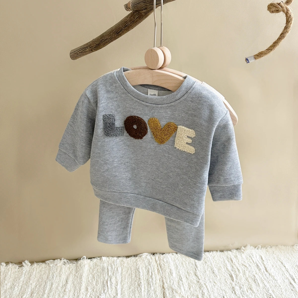 Newborn Baby Clothes Infant Outfit Boy Girl Sweatshirt Spring Autumn Top Pants Letter Long Sleeve 2Pcs Kids Children Clothes Set