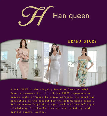 Queen Summer Dresses Korean Retro High Waist Vestidos Elegant Fashion Slim Midi Hollow Out Office Party Casual Lace Dress