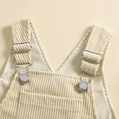 2025 Lorrainian 3-24M Baby Girl Summer Overalls Infant Wide Leg Solid Color Jumpsuit Front Pocket Suspender Pants Outfits