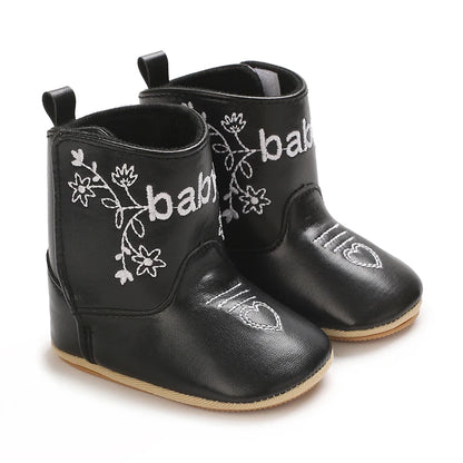 Baby Boots Made Of Soft PU and High-quality Cotton 2024 New Autumn and Winter Short Boots With Rubber Soles and Anti Slip Baby
