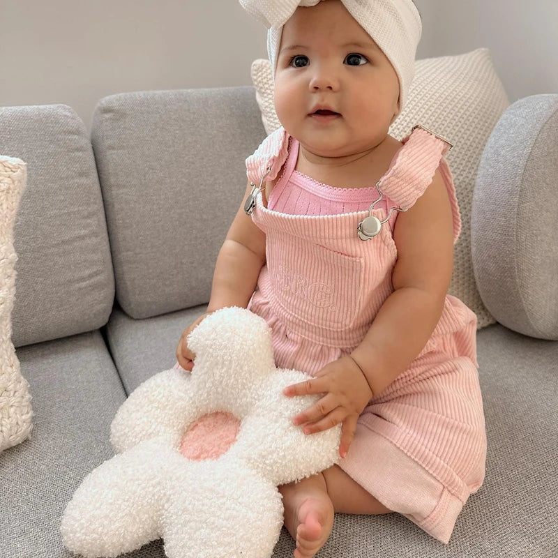 2025 Lorrainian 3-24M Baby Girl Summer Overalls Infant Wide Leg Solid Color Jumpsuit Front Pocket Suspender Pants Outfits