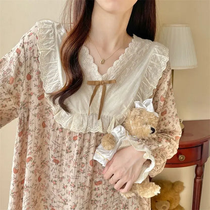 Pajama Sets Women Comfortable Daily Print Design Sweet Autumn Popular Attractive Ulzzang V-Neck Students Holiday Elegant Trendy