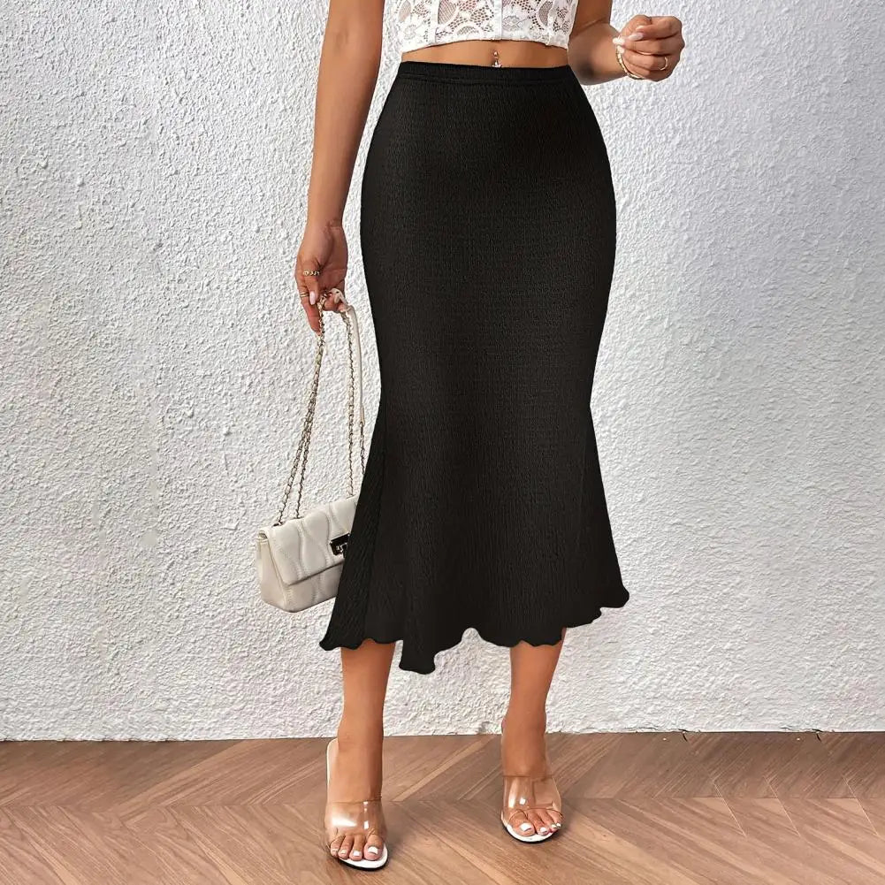 2025 Skirts Woman Trendy Fashion Knitted Jacquard Stretch Jacquard Fishtail Skirt Female Long Skirt New Elegant Women's Clothing