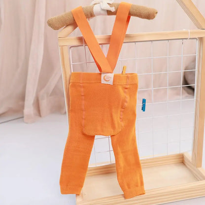 2025 Spring Fashion Boy Baby Solid High Waist Overalls Girl Children Cotton Leggings Infant Casual Suspenders Pants Kid Trousers