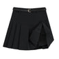 Fashionable High Waist College Style Cute Pleated Skirt For Women (With Belt)