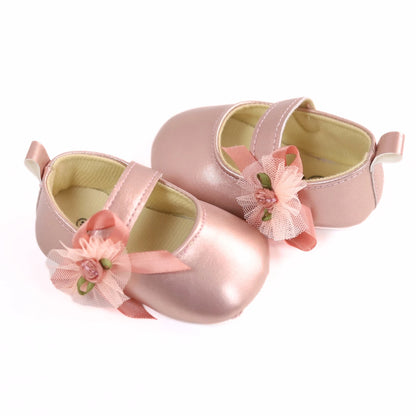 RABEISIR Baby toddler shoes, fashionable rose flower baby girl casual step shoes, light and non-slip, suitable for daily