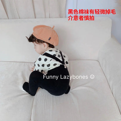 Baby Cute Knitted Tights Boys Girls Pantyhose Casual Suspender Tights Infant Toddler Autumn Spring Leggings Solid Color Clothing