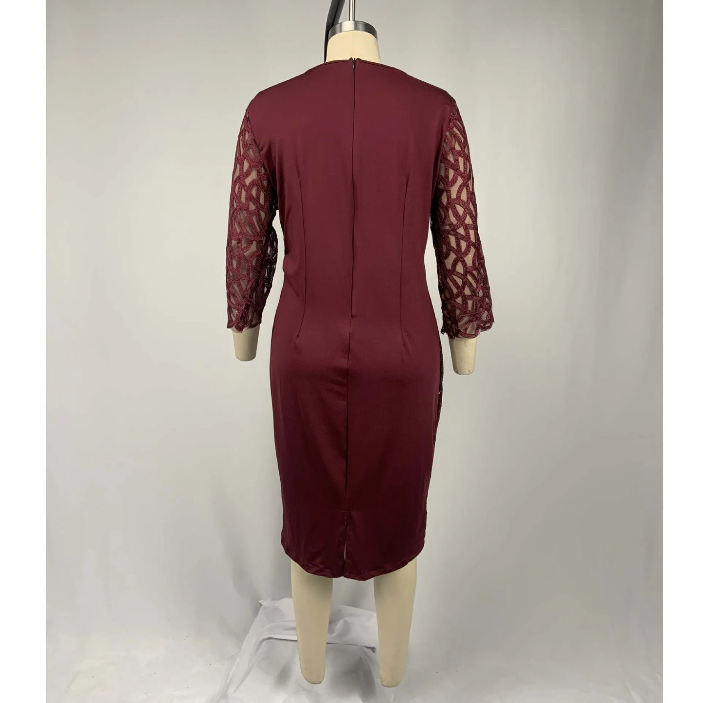 Elegant Sequin Plus Size 4XL 5XL Women Midi Dress Sexy Casual Evening Party Dress Gown Wedding Luxury Robe Rouge Vestidos