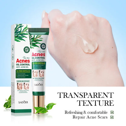 SADOER Tea Tree Acne Removing Cream Facial skincare Oil Control Face Gel Creams Hydrating Moisturizing Facial Cream Skin Care
