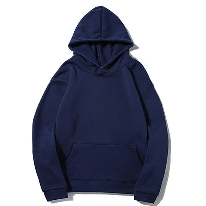 New Fashion Loose Hoodies For Men Spring and Autumn Casual Hooded Sweatshirt Men's Simple Tops Solid Color Thick Clothing Male