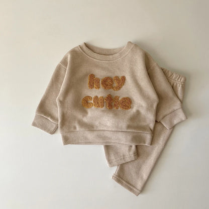 2025 South Korea Two Piece Casual Autumn Infant Set Boys and Girls Casual Long Sleeve Top+Loose Pants Newborn Baby Clothing Set