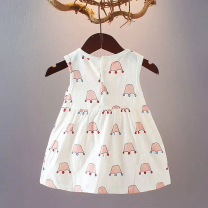 Summer Kids Baby Girls Dresses Infant Clothing Sleeveless Backless Bowknot Polka Dot Princess Dress Newborn Children Clothes
