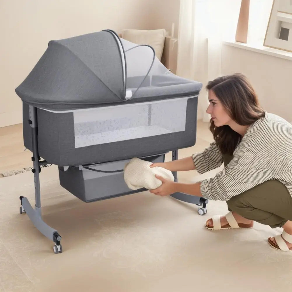 Kids Cot Baby Crib Cradle Newborn Movable Portable Nest Crib Baby Travel Bed With Mosquito Net Sleeping Bed Baby Rocking Kid Bed