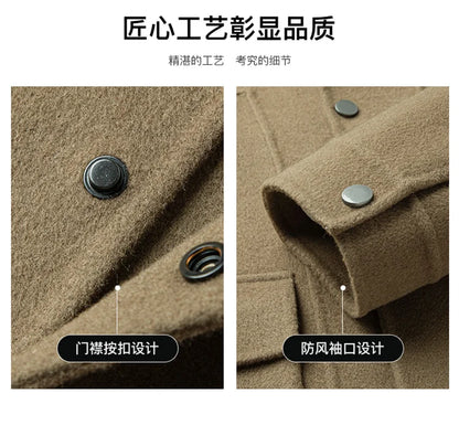 2025 Autumn/Winter New Double sided Woolen Coat High end Fabric Korean Edition Fashion Pure Handmade Woolen Coat Work Style