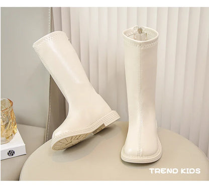 New Design Children Boots Girls Leather Shoes White Luxury Casual Sports Shoes Autumn Lightweight Girls Ankle Boots