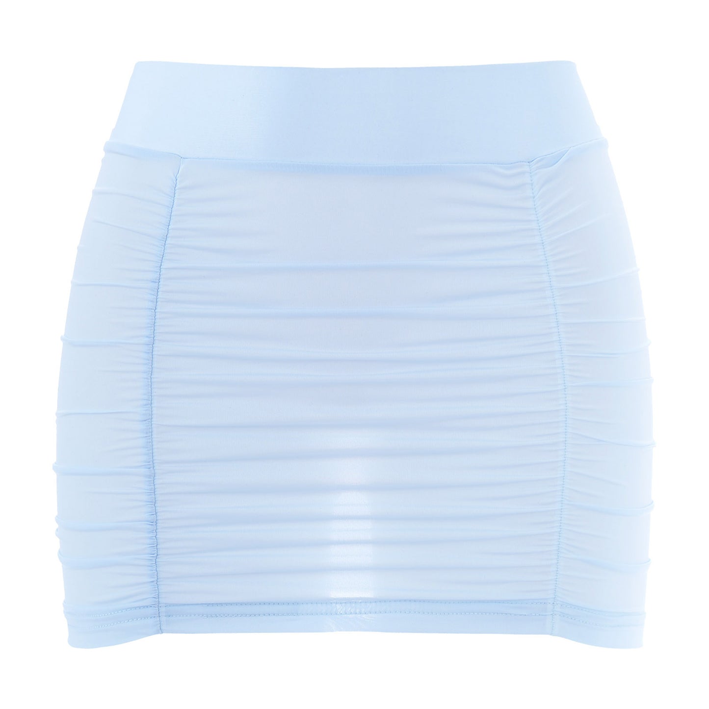 Sexy Womens Mid Waist Stretchy Shirring Bodycon Miniskirt Ladies Elastic Waistband Summer Mini Skirt for Nightclub Party