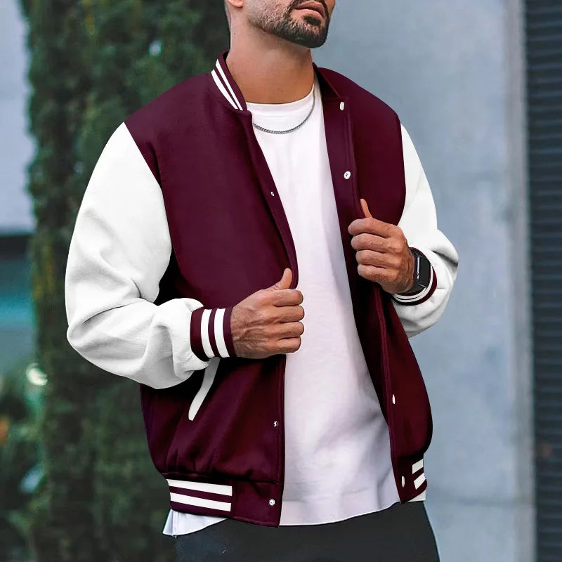 2025 New Loose Trendy Brand Baseball Jersey  Men Fashion Bomber Jacket Men's Casual Plus Size Tops Street Men's overcoat