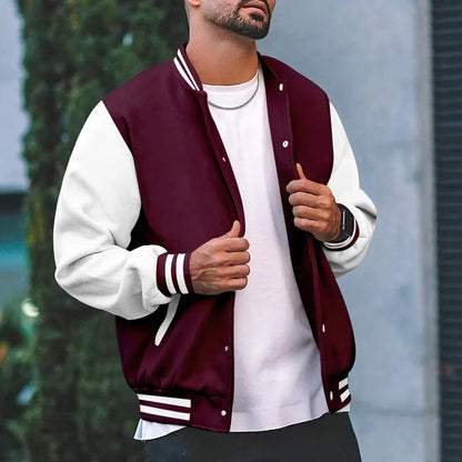 2025 New Loose Trendy Brand Baseball Jersey  Men Fashion Bomber Jacket Men's Casual Plus Size Tops Street Men's overcoat