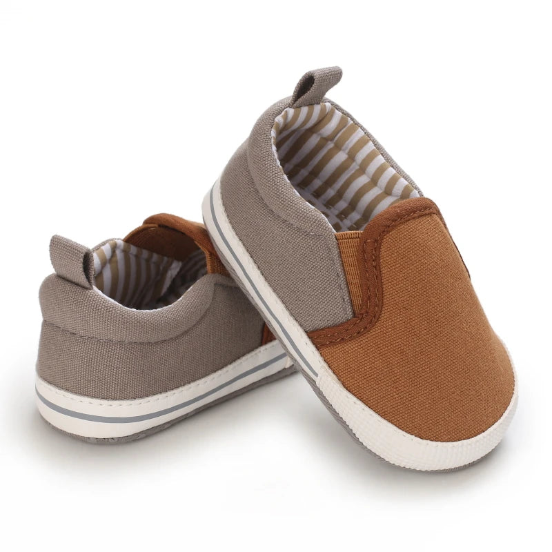 New Baby Boys Casual Canvas Shoes with Cotton Non slip Soft Sole for Infants and Toddlers The First Walking Shoe for Children