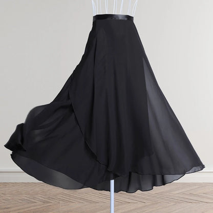 Women Wrap Dance Skirt Girls Long Dance Skirt Ballet Wrap Skirt Dance Skate Over Scarf Skirt Dancewear