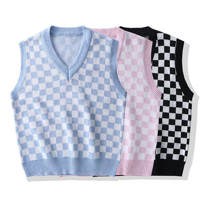 Men Knit Sweater Vest ins sweater vest Korean fashion clothes