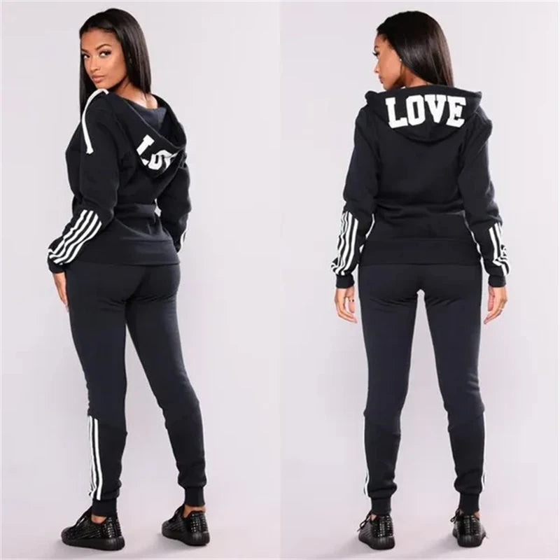2025 Autumn New Women Comfortable Casual Tracksuits 2 Piece Sports Outfits Long Sleeve Tops and Long Pants Suit  Sport Set