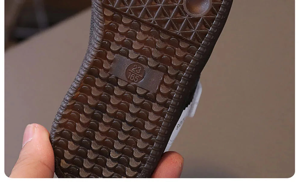 PU Leather Sport Shoes For Children Soft-soled Waterproof Girl's Sneakers Ergonomics Anti-slippery Toddler Shoes For Kids