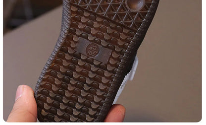 PU Leather Sport Shoes For Children Soft-soled Waterproof Girl's Sneakers Ergonomics Anti-slippery Toddler Shoes For Kids