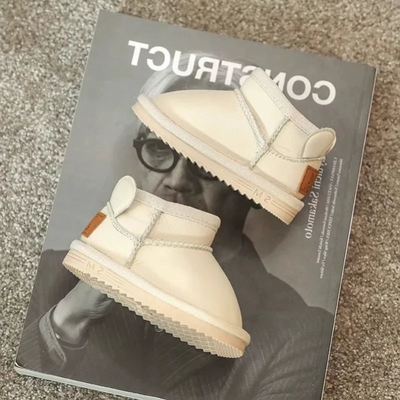 Children's Winter Snowy Boots Girls' Versatile Warm  Boys' Cotton Shoes Size 17-30