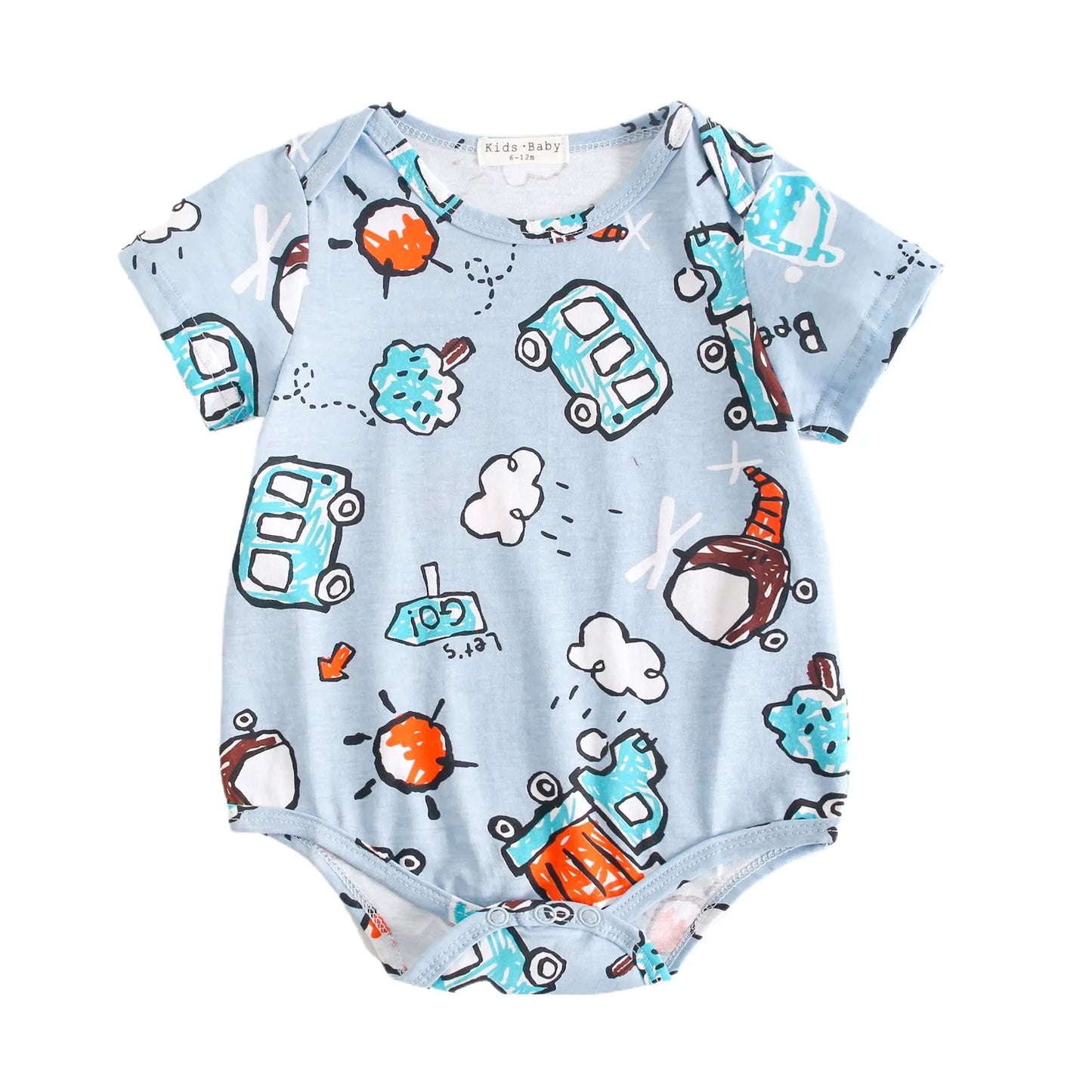 Sanlutoz Short Sleeve Baby Boys Girls Summer Bodysuits Cotton Infants Clothing Onesies Cute Cartoon Printing