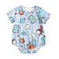 Sanlutoz Short Sleeve Baby Boys Girls Summer Bodysuits Cotton Infants Clothing Onesies Cute Cartoon Printing