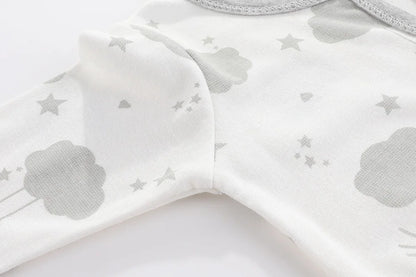 Cotton Newborn Romper Star Moon Printed Footed Baby Bodysuit for Girls Boys Long Sleeve Autumn Toddler Clothes Infant Onesie