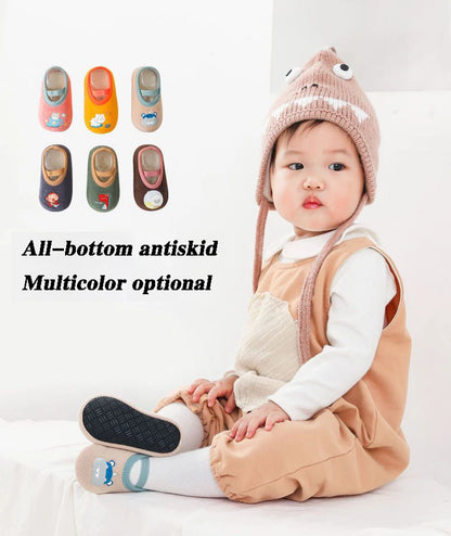 Baby Anti-slip Socks Cute Kids Slippers Newborn Warm Crib Floor Shoes with Rubber Sole for 0-24Month Children Boy Toddler Shoes
