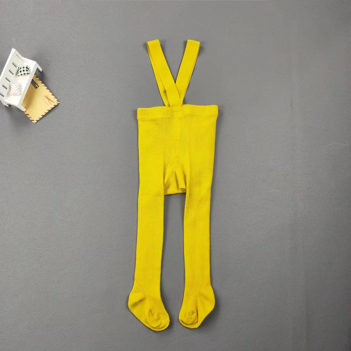 Baby Children's Pantyhose Spring And Autumn Female Baby Cute Solid Color High Waist High Elastic Overall Leggings Bib