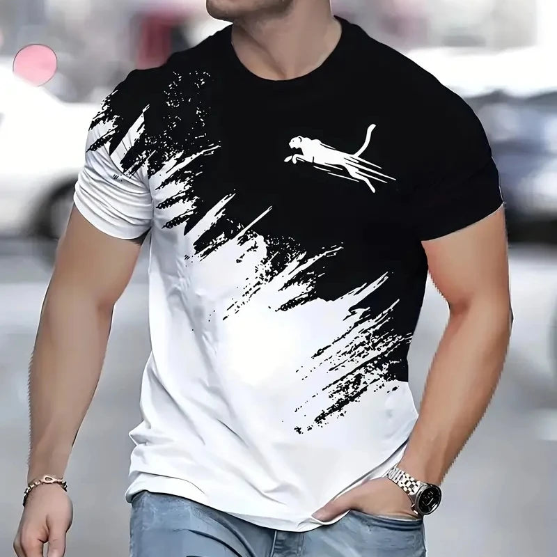 Animal T-Shirts For Men 3d Print T-Shirt Men's Sports T-Shirt Street Fashion Short Sleeve Tee Shirts Loose Oversized Men Clothing