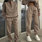 Women's Sports Suits 2025 Autumn Winter Latest Marketing Solid Thick Long Sleeved Zipper Sweatshirt Pants Set Two Piece Set
