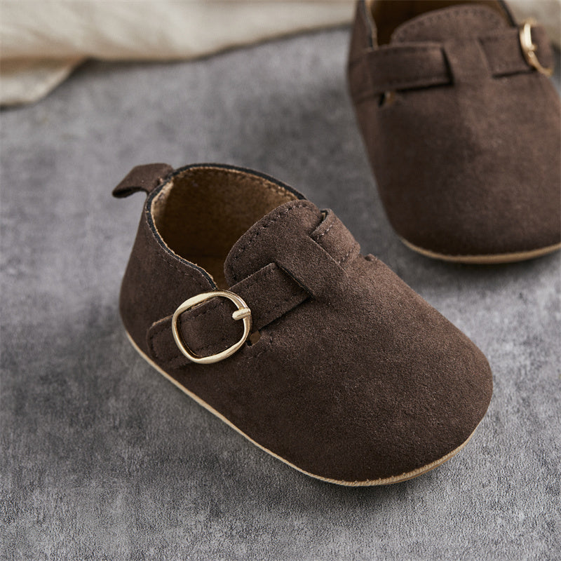 0-18M Newborn Baby First Walking Shoes Soft Cow Suede Sole Rubber Non-slip Walking Shoes Newborn Boys Girls Casual Flats
