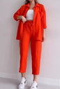 Summer outfits for women 2025 New Loose Button Long Sleeve Shirt and Cropped Pants Casual Sports Summer women's suit Pants Set
