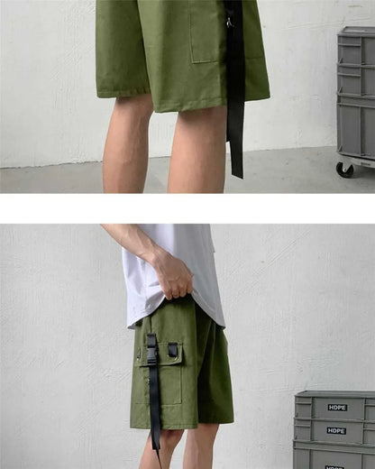 Loose Summer Black Gargo Shorts Men Gothic High Street Pants Funny Slim Fit Shorts Trousers Fashion Mens Cargo Hip Hop Shorts