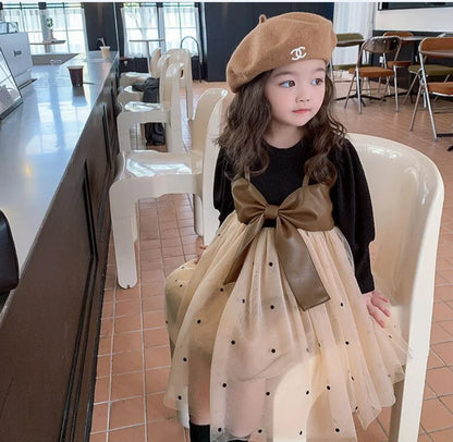 Children's clothing Baby girl Delicate Big Bow Birthday Party Dress Suitable fit 1-3 Year Baby Spring and autumn Fashion Dress