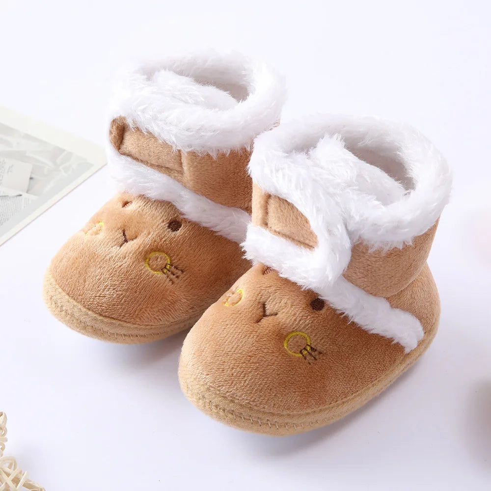 Newborn Toddler Warm Boots Winter First Walkers baby Girls Boys Shoes Soft Sole Fur Snow Booties Kids Snow Boots for 0-18M Bebe