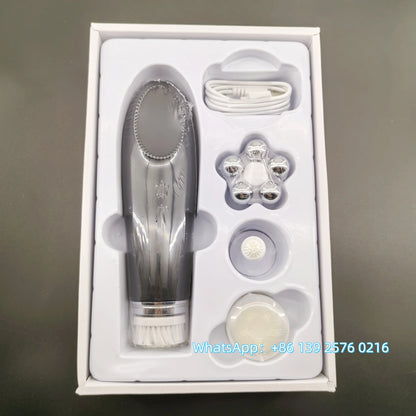 Beauty 4 in 1 Facial Skin Lifting Device Face Brush Cleanser Electric Silicone Facial Cleaning Brush for Deep Cleaning