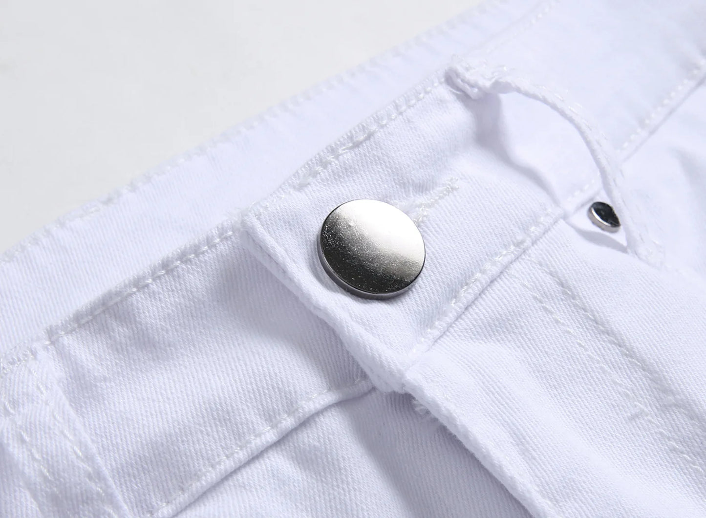 Punk Street Style Ripped Skinny Jeans Men Vintage Wash Solid Denim Trouser Men's Casual Slim Fit Pencil Denim Holes Pants 2025